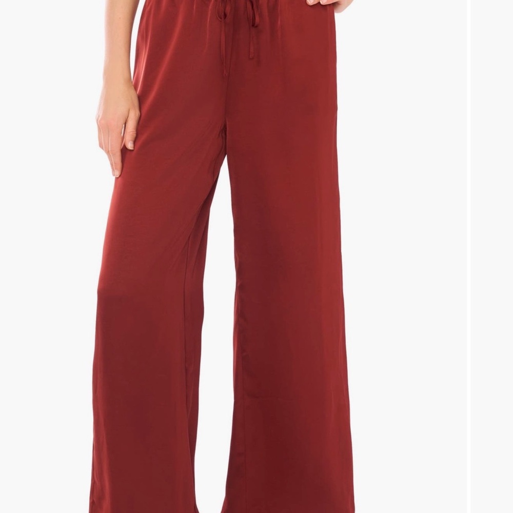 1.State NWT Drawstring Wide Pants | Dark Mahogany | Trousers | Medium | Luxury
